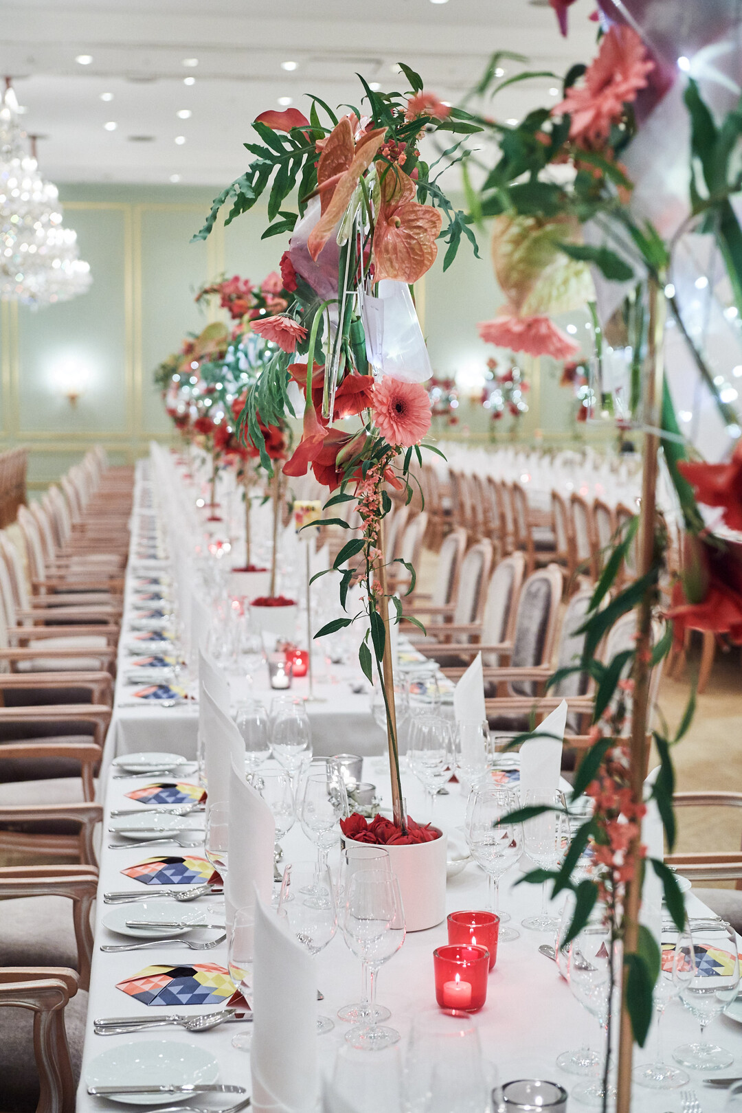 Tischdekoration beim Gala-Dinner