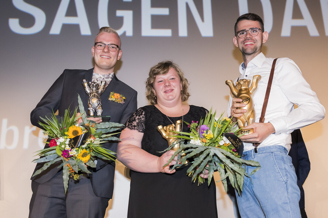 Die Gewinner 2018 (v.l.n.r.): Heiko Steudtner (2. Platz), Franziska Strobl (3. Platz) und Michael Liebrich (1. Platz)