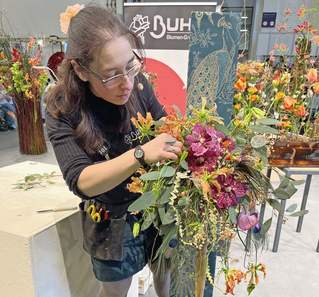 der Drittplatzierten Jennifer Mhlbauer auf der FDF-Bhne in Halle 5.