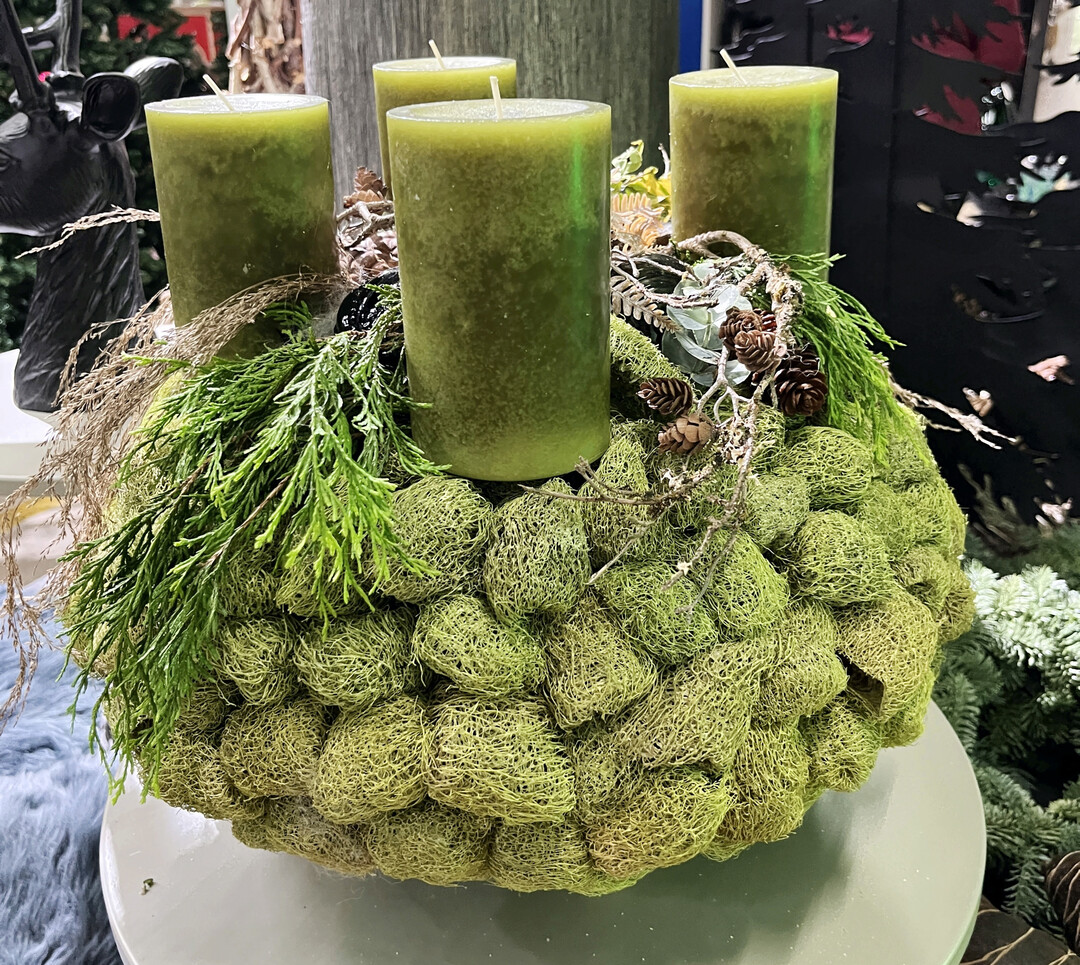 Hier wurde grn gefrbter Lufaschwamm verarbeitet.