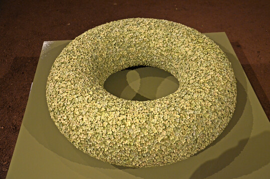 Formarbeit in Perfektion: 
<b>Nadine Moser</b>
 fgte unzhlige Hortensienblten zu einem Kranz ohne Anfang und Ende. 