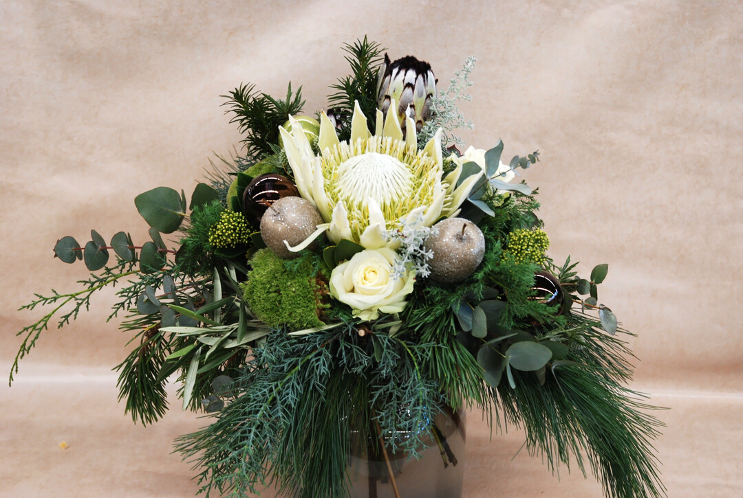 Den 1. Platz erzielte dieser Adventsstrau� von Anuschka Koob, Blumen Koob, Ludwigshafen