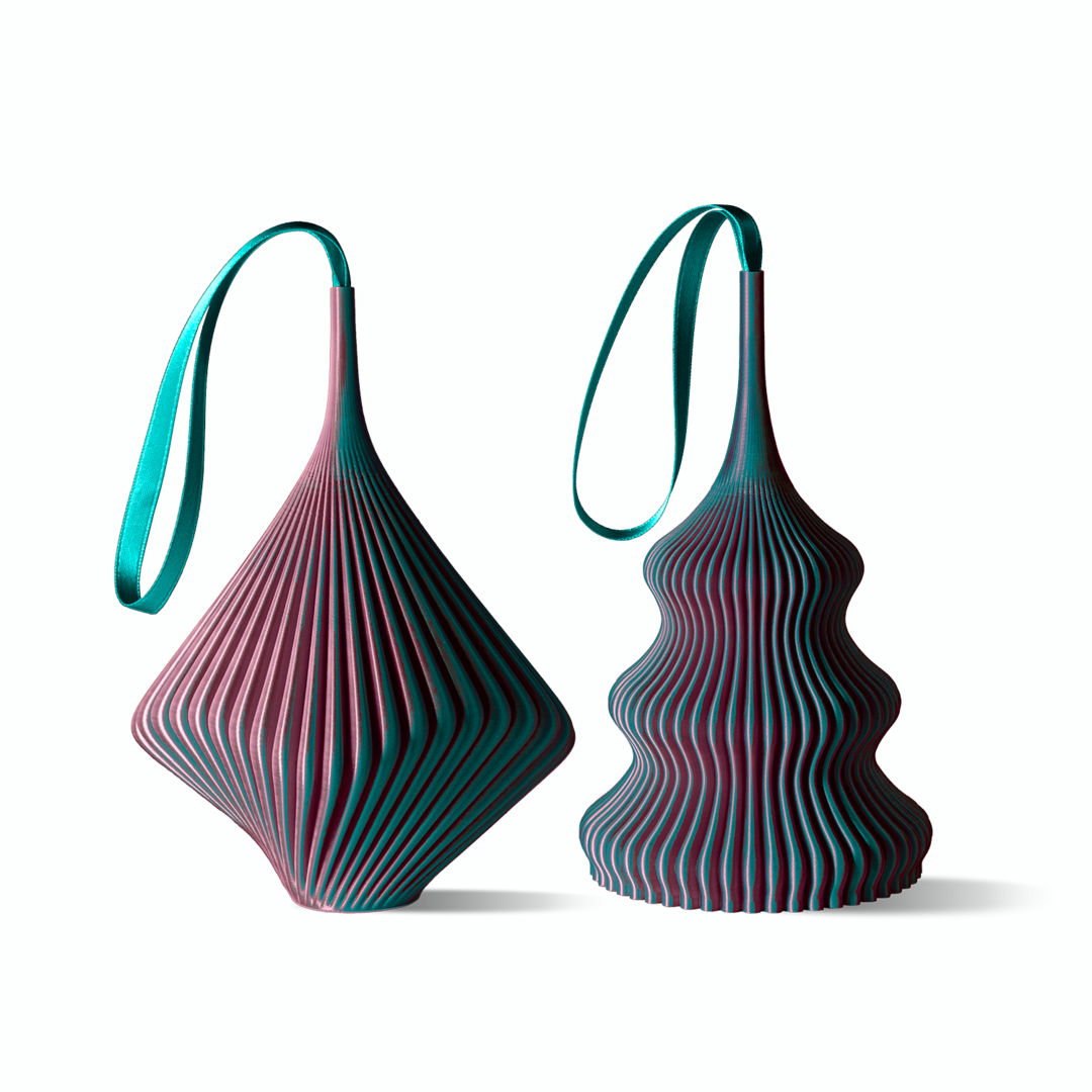 10-jähriges: Das Designlabel Sheyn aus Wien stellte im Jubiläumsjahr erstmalig auf der Ambiente aus und brachte Wohnaccessoires aus dem 3D-Drucker mit. Neben den Vasen der Melange-Serie sind auch die Baum-Ornamente in mehrfarbiger Variante erhältlich. www.sheyn.at