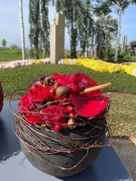 Den Florist(innen) war es wichtig ein breites Spektrum zu zeigen, auch auf den ersten Blick nicht der Trauerbinderei zuordenbare Werkstücke.