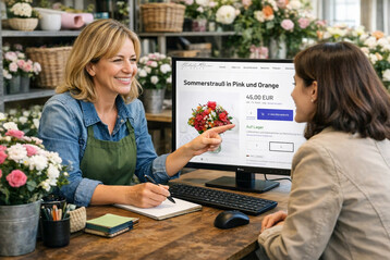 Alzura Flowers unterstützt Floristen dabei, ihren Online-Shop so zu gestalten, dass Zusatzangebote sinnvoll integriert werden und der durchschnittliche Warenkorbwert steigt.