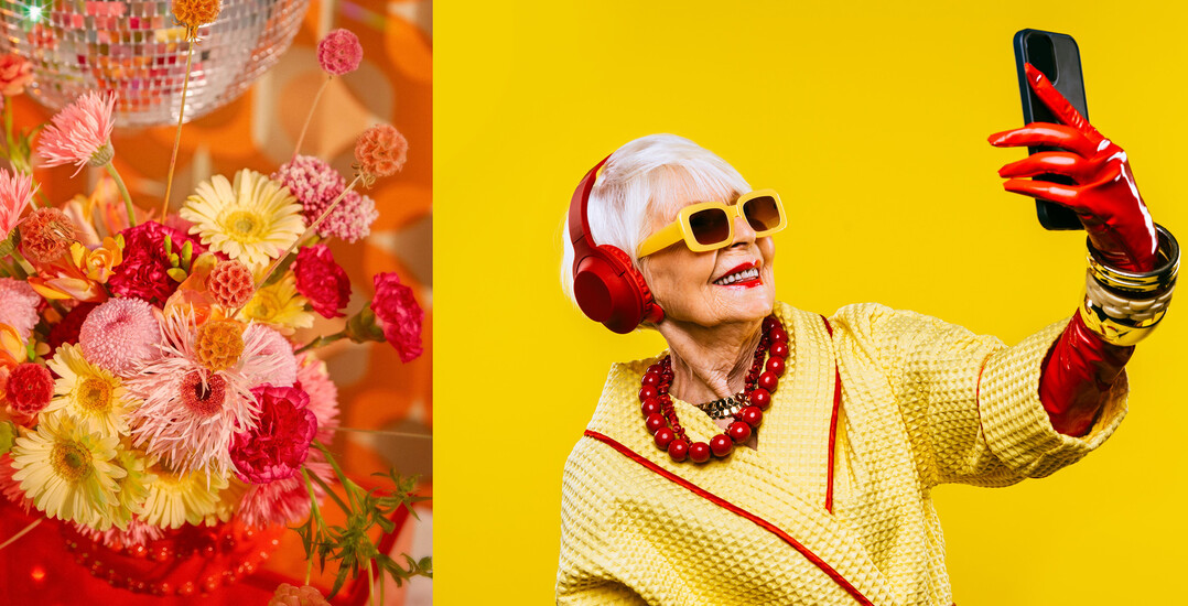 Ein Strau im Stil der 70"s  Disco, Dancing und Flashy Clothing 