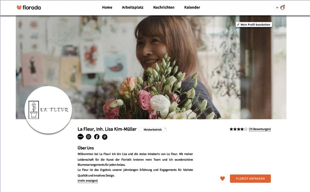 Die erfolgreiche Auftragsvermittlung ist davon abhngig, wie differenziert der Florist seine Leistungen und auch bestimmte, eigene Auftragsgrenzen einstellt. Ein Florist, der eine ganz andere Art von Floristik als gewnscht anbietet oder erst Auftrge ab einem bestimmten Wert annimmt, wird so niemals einen unpassenden Auftrag vermittelt bekommen, den er sowieso nicht ausfhren kann oder will, erlutert Kundenbetreuerin Mira Fuhrmann.