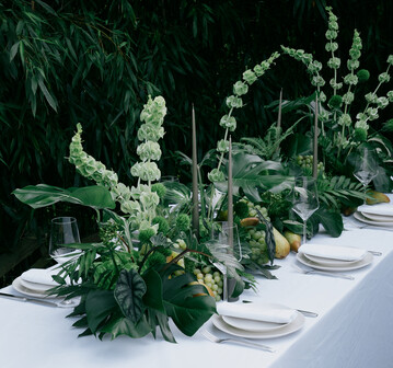 Reduction  all in green nahm sich Jana Wilske als Motto fr ihren Tischschmuck vor.