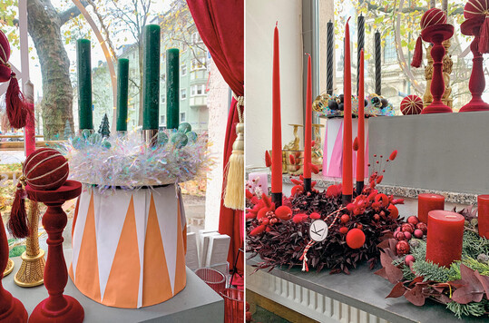 Auf der kleinen Ladenflche prsentierte Simone Braun-Hecker die Adventskrnze auch in Regalen neben den Schnittblumen.