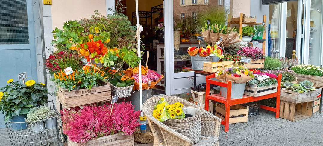 1) Schnittblumen der Saison und Blühendes in Töpfen aus der Region entsprechen der Geschäftsphilosophie der Floristin Nicole Heide.