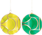 Die Kombination von Limette mitTürkis zieht die Blicke auf sich.Die neuen Papierkugeln „Atlas“gibt es in zwei Größen.