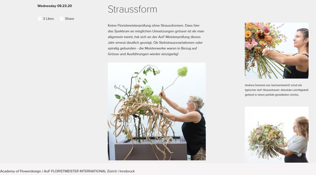 Meisteraussstellung der AoF steht online.