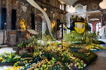 Beim Dresdner Frhling im Palais werden Frhlingsblher zu beeindruckenden Szenen
arrangiert, Archivbild 2020