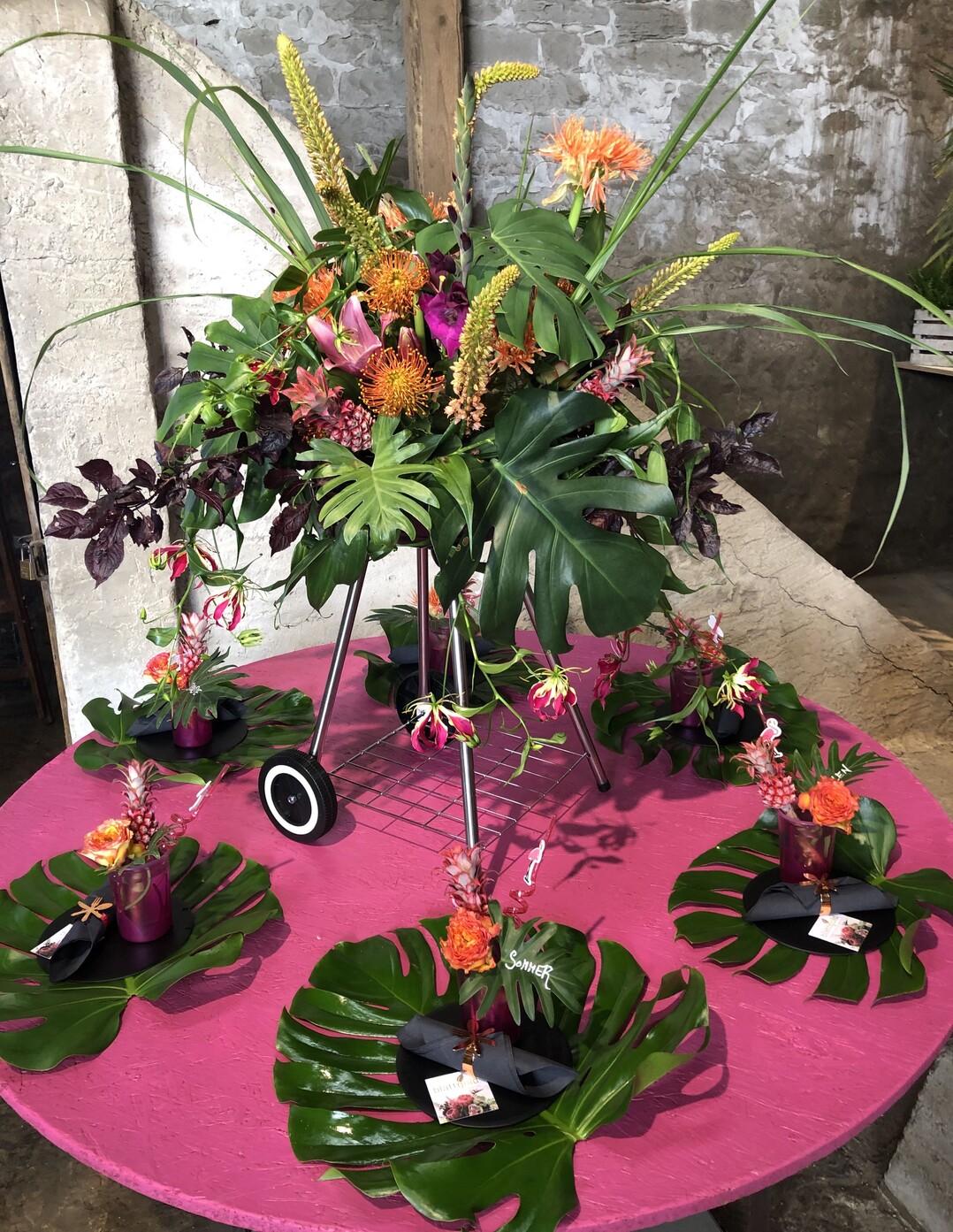 Inspiration Gartenfest  floristisches Upcycling vereint mit unserer Brauerei
