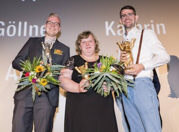 Die Gewinner der DMF 2018 stehen gemeinsam auf der Bhne.
