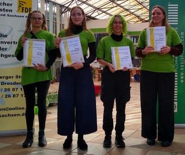 Erfolgreich in Leipzig (v.l.): Pauline Rucho (bester Strau), Luise Reiche (1. Platz), Selina Simon (3. Platz) und Linda Behrend (2. Platz)