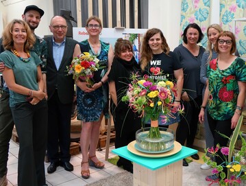 Gute Stimmung beim Workshop (v.l.n.r.): Nicola Fink, Oliver Ferchland, Frank Teuber, Daniela Krntzer, Bloggerin Anastasia Benko, Sabrina Knell, Journalistin Melanie Breuer, Fotografin Carina Wendland und Kathrin Appel-Gllner.