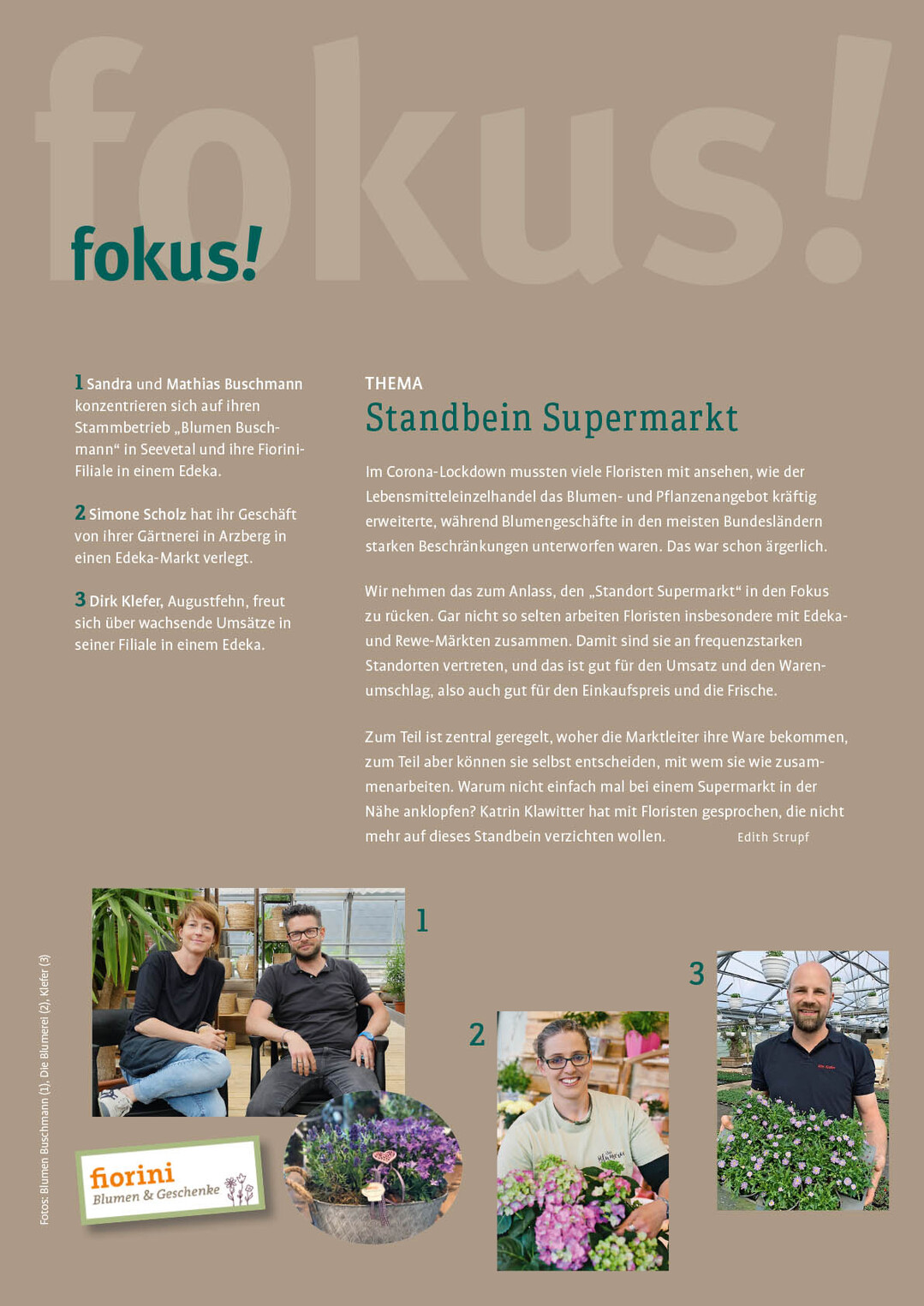 Im Fokus-Teil berichten Betriebsinhaber/-innen ber ihre Erfahrungen mit dem "Standbein Supermarkt".
