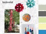 „local + vital“: Plakative Farben und
lokale Produkte bringen Fröhlichkeit.