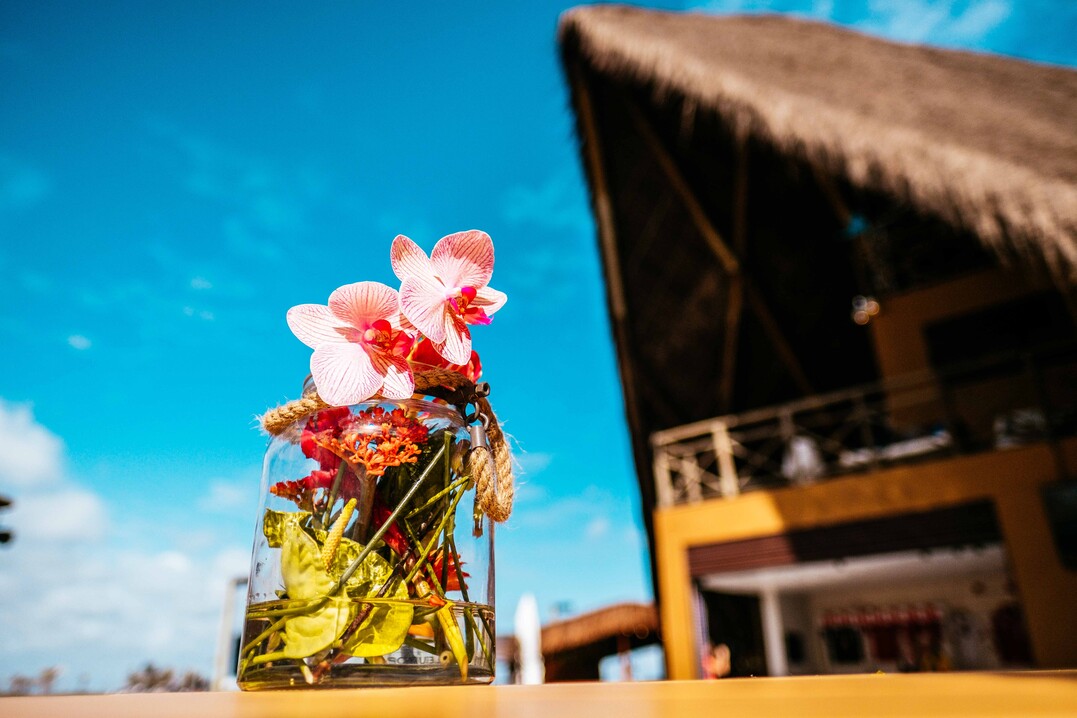 Florale Dekoration vor dem Deutschen Haus in Rio