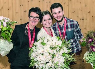 Ramona Meier (Mitte) ist neue Schweizer Meisterin, Katja Elsesser und Domenic Trutmann gewannen beide die Silbermedaille.