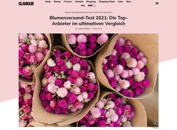 Sceenshot der Glamour-Website