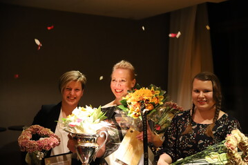 Die Gewinner des Helsinki Open 2018 von links: Elisabeth Schoenemann (2. Platz), Saija Sitolahti (Gewinnerin), Heli Haapatalo (3. Platz).