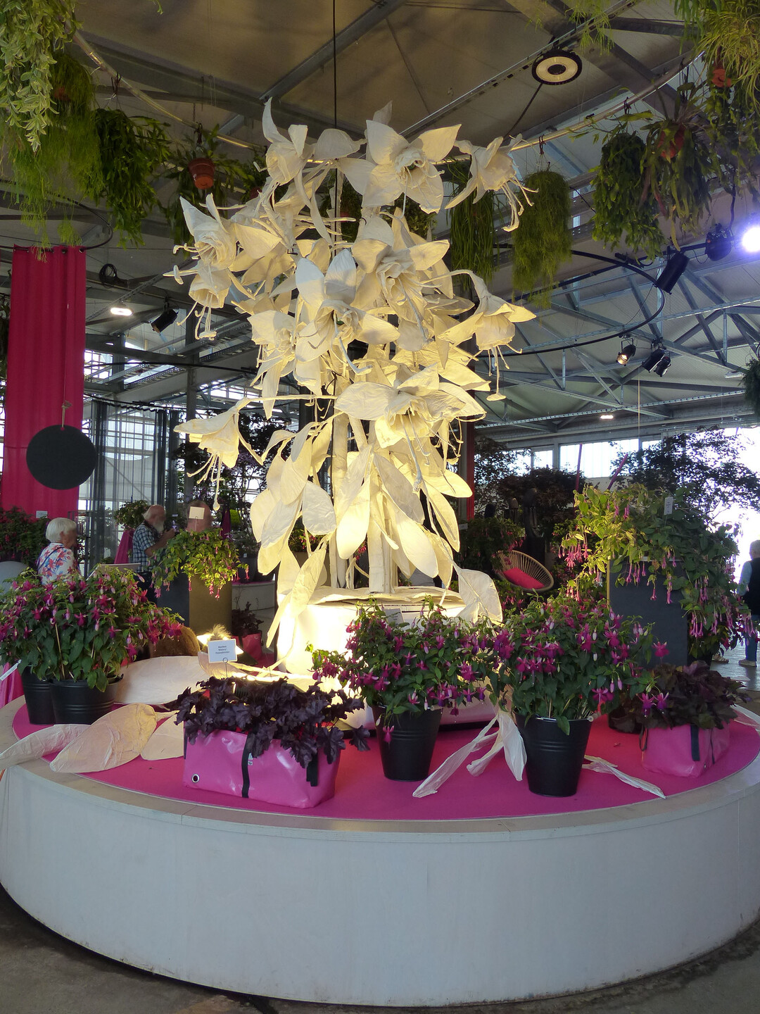 Fr die imposante Fuchsien-Skulptur samt Klanginstallation erhielt Blumen Weimar die Groe Goldmedaille der DBG.