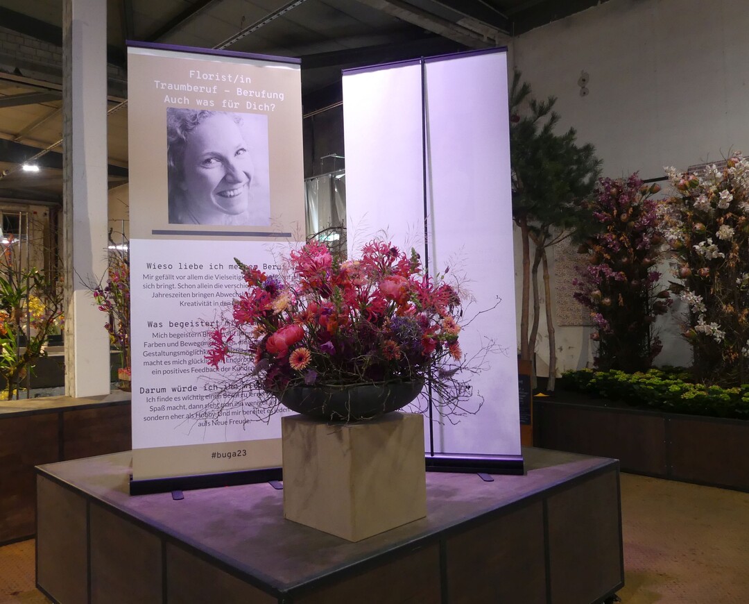 Werbung fr den Berufsstand der Floristen auf der BUGA Mannheim 2023