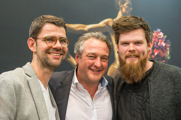 Stefan Gegg mit Michael Liebrich (links) und Stephan Triebe