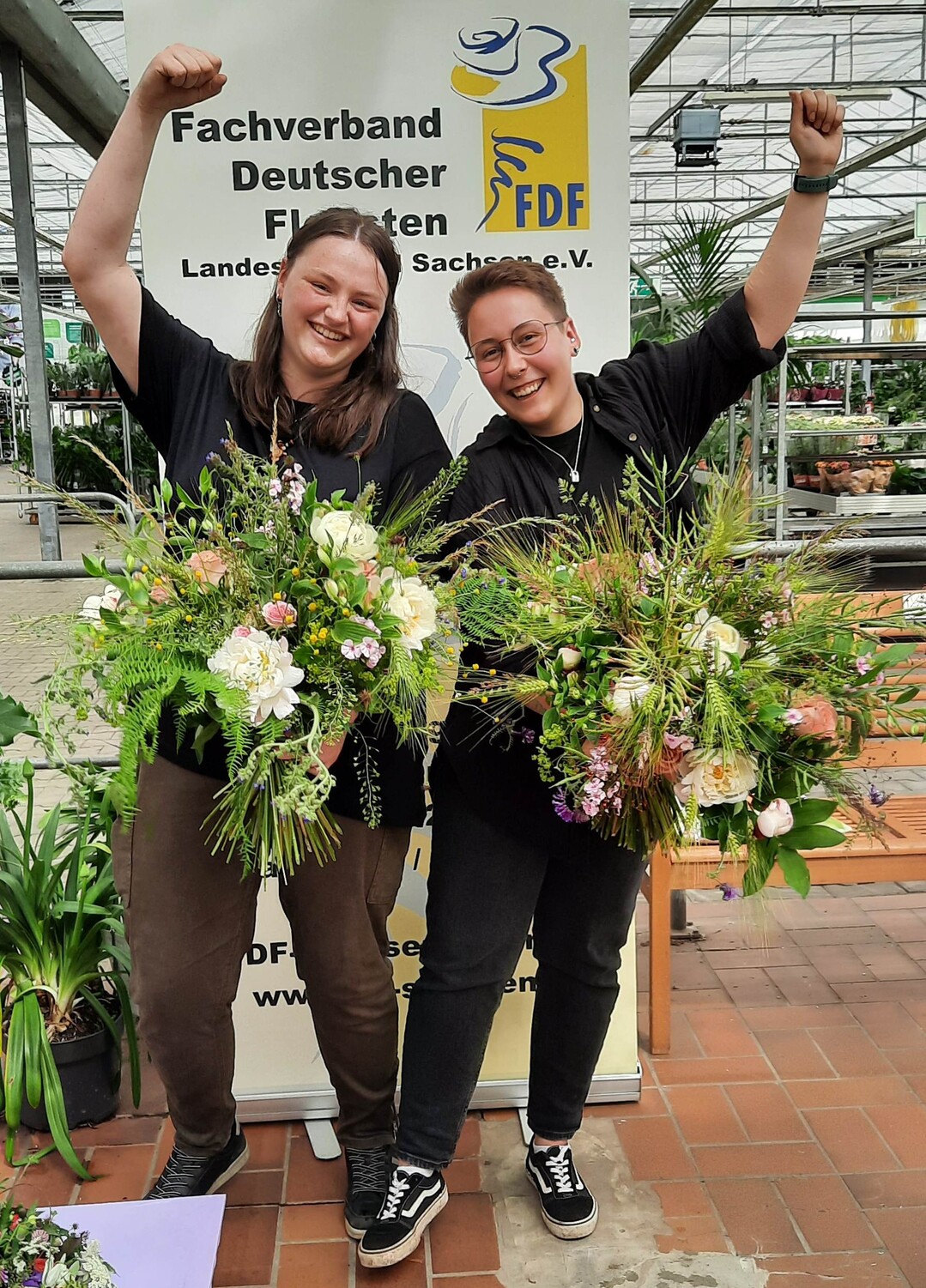 Freude bei Lea Sophie Mller und Lisa Pftzner.<br>