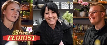 Drei Aufgaben haben die drei amtierenden Landesmeister Christina Mglich (links), Andrea Knuras und Heiko Steudtner bereits im "MDR Garten" bewltigt.