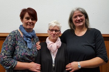v.l.n.r.: Vizeprsidentin Sandra Lange, Schatzmeisterin Birgit Bethge und Prsidentin Kerstin Dallmann