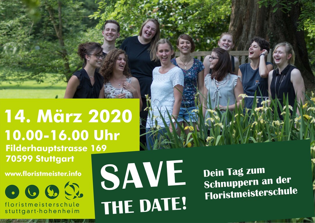 Die Floristmeisterklasse 2019/2020 lädt alle Interessierten zu einem Tag der offenen Tür am 14. März ein.