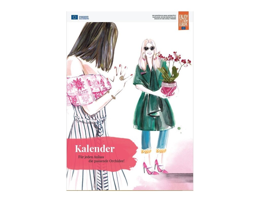 Auf einem Kalender veranschaulichen die Illustrationen zwölf Anlässe.