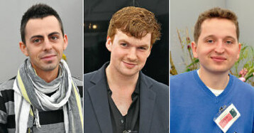 Die drei Erstplatzierten (v.l.n.r.): Attila Kiss aus Ungarn, Joe Massie aus
Grobritannien und Max Tomasz Kuczynski aus Polen.