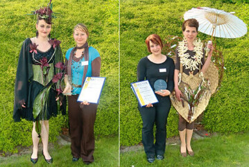 Den 1. Platz erlangte Julie-Cathrine Fischer mit 294 Punkten (links),
auf dem 2. Platz folgte Melanie Maue mit 291 Punkten.
