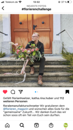Auch vom Deutschen Vizemeister 2018, Heiko Steudtner vom
Blumenhaus Schröter in Cunewalde, kamen Glückwünsche
zum florieren!-Jubiläum.